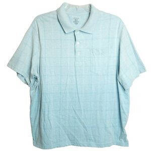 George Short Sleeve Shirt Mens 2XL 50-52 Casual Work Business Polo Blue Sport